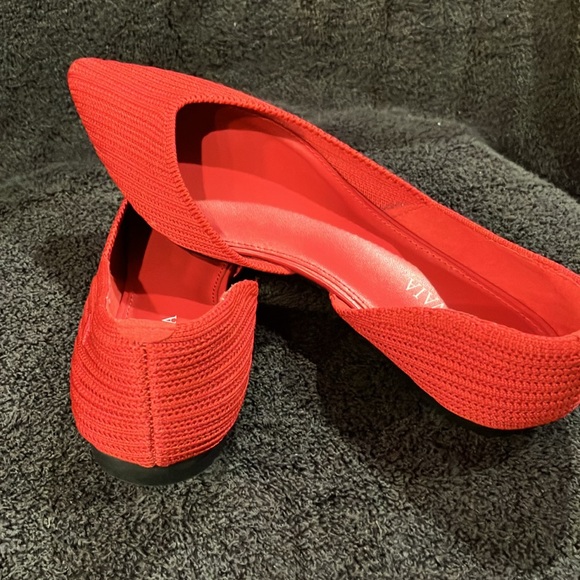 Ruby Red Pointed-Toe Flats - Picture 2 of 9